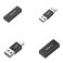 HAOQUOOU 4 Pieces USB 30 Adapter kit Support Charging and Data Transfer high Speed Extended Conversion Connector Connector