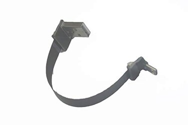 LY tech Flat Slim Thin Ribbon FPC Micro USB Male 90 Degree Angled to Standard USB A Male Receptacle 90 Degree Angled for Sync and Charging Black 10CM