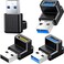 Warmstor 4 Pack 10Gbps USB 31 Male to Female Adapter Right Angle Up and Down Angle 90 Degree USB 30 A Connector Support 3A Fast Charging for Computer PC Desktop Laptop USB Hub USB Charger