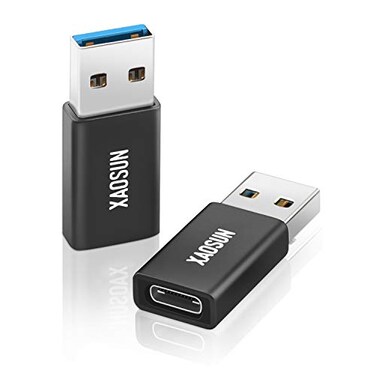 XAOSUN 10Gbps USB C Female to USB Male Adapter 2Pack 31 USB A to C Adapter OneSided SuperSpeed Data Sync 100W Fast Charging for iPhone 1716 Plus Pro Max Laptop Charger Quest Link etc
