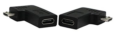 zdyCGTime USB C Adapter Micro USB Male to USB Type C Female Data Sync Charging Converter for Phones Computers Tablets 90 Degree 2 Packs