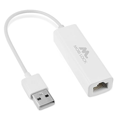 Mobi Lock USB Ethernet LAN Network Adapter Compatible with Laptops and All USB 20 Compatible Computers Including Windows 7 to 11 Vista Mac OS X and macOS by