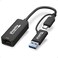 Plugable 25G USBC and USB to Ethernet Adapter DualConnector 2in1 USBC to RJ45 25Gbps LAN Compatible with Thunderbolt 5 4 USB4 USB 30 Windows Mac ChromeOS iPhone 15 16