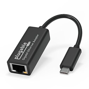 Plugable USB C to Ethernet Adapter Fast and Reliable Thunderbolt or USB C to Gigabit Ethernet Adapter Compatible with Windows Mac iPhone 15 ChromeOS Dell XPS Switch