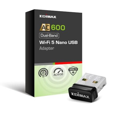 Edimax WiFi 5 80211ac Nano AC600 DualBand 24Ghz 5Ghz Adapter for PC USB Nano Dongle Windows Mac OS Linux EW7811ULC