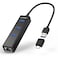 TECKNET USB C to Ethernet Aluminum 3 Port USB 30 Hub with RJ45 101001000 Gigabit Ethernet Adapter Converter LAN Wired Network Adapter for Laptop