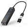 TECKNET USB C to Ethernet Aluminum 3 Port USB 30 Hub with RJ45 101001000 Gigabit Ethernet Adapter Converter LAN Wired Network Adapter for Laptop