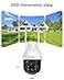 aosu Solar Camera Security Outdoor Security Cameras Wireless Outdoor with 360 Panoramic View Human Auto Tracking 2K Night Vision Compatible with AlexaGoogle Assistant 2 Pack