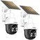 aosu Solar Camera Security Outdoor Security Cameras Wireless Outdoor with 360 Panoramic View Human Auto Tracking 2K Night Vision Compatible with AlexaGoogle Assistant 2 Pack