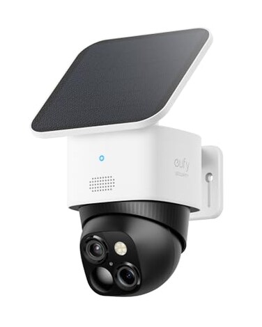 eufy Security 3K Dual Camera SoloCam S340 Solar Security Cameras Wireless Outdoor Cameras for Home Security 360Coverage Pan Tilt No Blind Spots No Monthly Fee Builtin 8GB