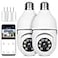 OFYOO Light Bulb Security Camera Wireless Outdoor Indoor 24G WiFi Security Cameras for Home Security 360 PTZ Camera Motion Detection and Alarm TwoWay Audio Based E27 Light Bulb Socket