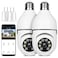 OFYOO Light Bulb Security Camera Wireless Outdoor Indoor 24G WiFi Security Cameras for Home Security 360 PTZ Camera Motion Detection and Alarm TwoWay Audio Based E27 Light Bulb Socket