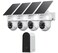 ANSQUE Security Cameras Wireless Outdoor Home System 4 Camera Kit No Subscription Fees Solar Powered Local Storage 365Day Battery Life 360PTZ Surveillance Auto Tracking 2K Color Night Vision