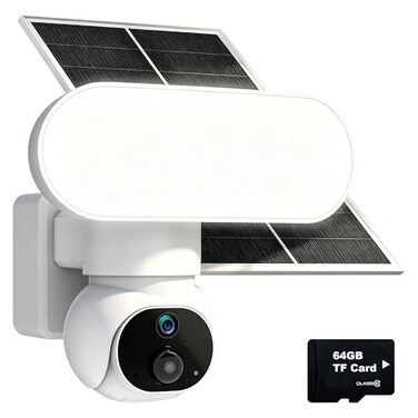 AQUZO Solar Security Camera Wireless 1500LM Floodlight 2K PTZ