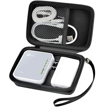 GWCASE Case Compatible with TPLink AC750 Wireless Portable Nano Travel Router for Hotspot WiFi Devices Storage Carrying Box Holder for Power Adapter Ethernet Cable and Other Accessories Bag Only