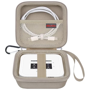 Elonbo Carrying Case for NETGEAR Nighthawk M6 M6 Pro M7 Pro M5 5G Mobile Hotspot Router Portable Wireless WiFi Travel Hotspot Router Storage Holder Extra Mesh Pocket Fits Cable Champagne Gold