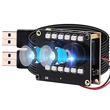 webcamera_usb 1080P USB Camera Module Dual Lens Day Night Vision Webcam Board with IR LED for Computer WDR PC Camera Mini UVC USB20 Web Camera Auto IR Infrared USB Security Camera HD AR0230 USB with C