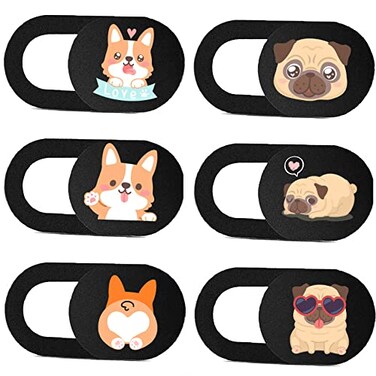 IMNEXT2U Laptop Camera Cover Slide 3 Pack Ultra Thin Slide Computer Webcam Covers for Echo Show iPhone iPad Tablet Chromebook PC Pug