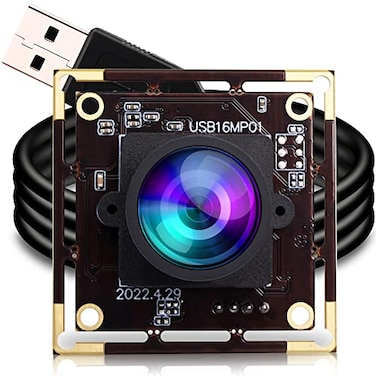 ELP 16MP Wide Angle USB Camera Module for Raspberry Pi and Computer 4K Mini UVC USB20 Video Webcam Board with 118degree No Distortion Lens IMX298 Industrial PC Lightburn Camera for LaptopJetson Nano