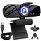 Tewiky Full HD Webcam with Builtin Microphone and Rotatable Tripod 4K Video and Wide Angle Camera Privacy Cover for Desktop PC or Laptop Computer