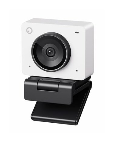 OBSBOT Meet 24K Webcam for PC with 12 Sensor AI Framing Autofocus Beauty Mode Lightweight Gesture Control HDR Dual Microphone 60 FPS Web Cam for Streaming Meeting Gaming Cloud White