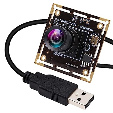 ELP Sony IMX323 Sensor Mini Low Light Wide Angle USB Camera Module with 100degree No Distortion Lens HD 1080P 001Lux USB20 Video Webcam Board UVC H264 PC Camera for Computer Laptop