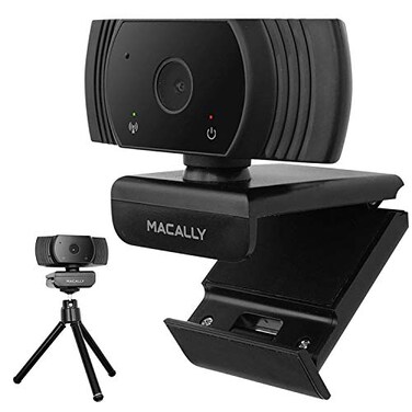 Macally 1080P Webcam with Microphone Stay Connected Virtually 120 Wide Angle HD 30FPS USB Computer Camera for Desktop Web Cam for Streaming Meetings Skype Zoom PC Laptop Mac Face Time