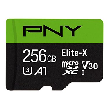 PNY 256GB EliteX Class 10 U3 V30 microSDXC Flash Memory Card 100MBs Class 10 U3 V30 A1 4K UHD Full HD UHSI Micro SD