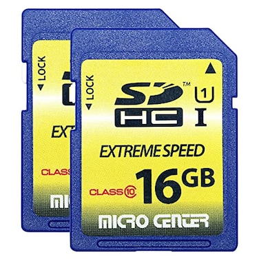INLAND 16GB Class 10 SDHC Flash Memory Card Standard Full Size SD Chip USHI U1 Trail Camera by Micro Center 2 Pack