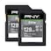 PNY 128GB Elite Class 10 U1 V10 SDXC Flash Memory Card 2Pack 100MBs Read Class 10 U1 V10 Full HD UHSI Full Size SD