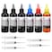 AYMSous 6Pack Universal Dye Ink Refill Kit for All HP Canon Epsn Brother Printers Compatible Cartridges Refillable Cartridge CISS CIS System with 6 Syringes6x100ML 3BK 1C 1M 1Y