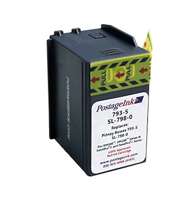 PostageInk.com Compatible SL7980 Ink Cartridge Replacement for SendPro C200 C300 C400 Postage Meters