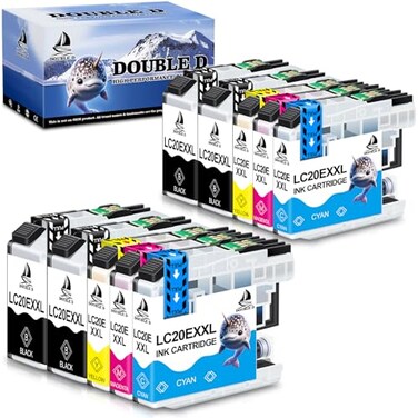 DOUBLE D Upgraded LC20E Compatible Replacement for Brother LC20E LC20E XXL Ink Cartridges for Brother MFCJ985DW J775DW J5920DW J985DWXL Printer 4BK2C2M2Y 10 PackUpdated Version