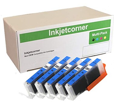 Inkjetcorner Compatible Ink Cartridges Replacement for CLI251XL CLI251 for use with IP7220 iX6820 MG5520 MG5522 MG5620 MG6620 MG5420 MG6420 MX920 MX922 Cyan 5Pack