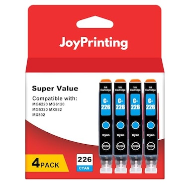 JoyPrinting CLI 226 Ink Cartridges Cyan Compatible with Canon CLI226C CLI226 Cyan PGI225 Use with MX882 MX892 MG5320 MG6220 MG5220 MG6120 MG8220 MX712 IP4820 IP4920 IX6520