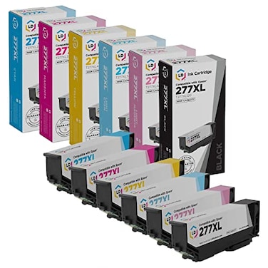 LD Remanufactured Ink Cartridge Replacements for Epson 277XL High Yield Black Cyan Magenta Yellow Light Cyan Light Magenta 6Pack Compatible with Expression XP850 XP860 XP950 XP960