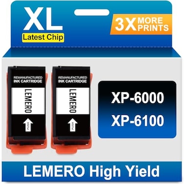 LEMERO Remanufactured Ink Cartridge Replacement for Epson 302XL to use with Expression Premium XP6100 XP6100 XP6000 XP6000 Printer Replacement for 302 Black 2 Pack