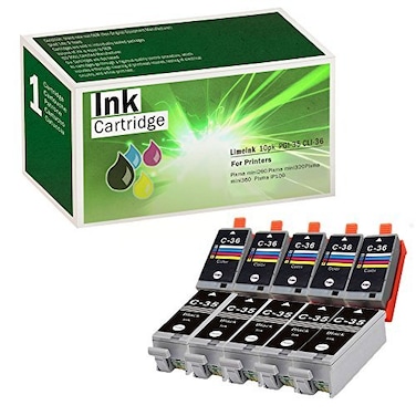 Limeink Compatible Ink Cartridge Replacement for Canon PGI35 CLI36 Ink Cartridges Color Set Use for PIXMA iP100 PIXMA iP110 Series Printers 5 Black 5 Color 10 Pack