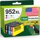 Limeink Compatible Ink Cartridges Replacement for HP 952XL Ink Cartridges Combo Pack for HP 952 Combo Pack 952 XL for Printers Officejet Pro 8710 7740 4