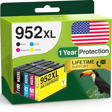 Limeink Compatible Ink Cartridges Replacement for HP 952XL Ink Cartridges Combo Pack for HP 952 Combo Pack 952 XL for Printers Officejet Pro 8710 7740 4