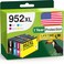 Limeink Compatible Ink Cartridges Replacement for HP 952XL Ink Cartridges Combo Pack for HP 952 Combo Pack 952 XL for Printers Officejet Pro 8710 7740 4