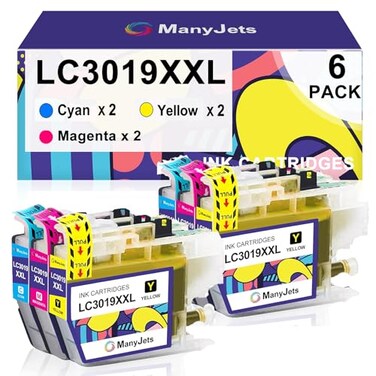 ManyJets LC3019XXL Compatible Ink Cartridge Replacement for Brother LC3019 LC3019XXL LC3017 Work with Brother MFCJ5330DW MFCJ6930DW MFCJ6530DW MFCJ5335DW MFCJ6730DW Printer 2C2M2Y6Pack