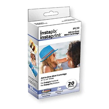 Minolta Instaprint Cartridges 2 Pack 20 Total Prints Compatible with Instapix Cameras Kodak 4Pass 2x3 Instant Print Cameras 6x4 Inch Color Prints Bluetooth Connectivity One Color