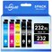 LLAOLLAO Remanufactured for 232xl Ink Cartridges Combo Pack Replacement for Epson 232 Ink Cartridge T232 XL for Expression Home XP4200 XP4205 Workforce WF2930 WF2950 Printer 2 Black Cyan Magenta Yello