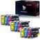 WOLFGRAY TONER Wolfgray Compatible LC61 LC65 Ink Cartridges 12 Pack Replacement for Brother LC61 LC65 LC61BK LC61C LC61M LC61Y for MFC490CW MFC495CW MFCJ615W MFCJ630W Printer 3BK3C3M3Y