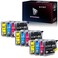 WOLFGRAY TONER Wolfgray Compatible LC61 LC65 Ink Cartridges 12 Pack Replacement for Brother LC61 LC65 LC61BK LC61C LC61M LC61Y for MFC490CW MFC495CW MFCJ615W MFCJ630W Printer 3BK3C3M3Y