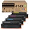 S SMARTOMNI 414X High Yield Toner Cartridges 4 Pack with Chip Works with Color Pro MFP M479fdw M479fdn M454dw M454dn M479dw M455dn M479 M454 Enterprise M455dn M480f Printer W2020X W2021X W2022X W2023X