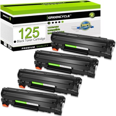 greencycle Compatible Toner Cartridge Replacement for Canon 125 CRG125 C125 3484B001AA to use with ImageClass LBP6030w LBP6000 ImageClass MF3010 Laser Printer Black 4 Pack