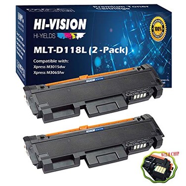 HI-VISION HI-YIELDS HIVISION HIYIELDS Compatible MLTD118L Toner Cartridge MLTD118L D118L Replacement for Samsung Xpress M3065 M3015DW Printer Black 2Pack