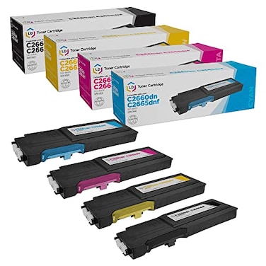 LD Products Compatible 593 Replacements for Dell C2660dn C2665dnf High Yield Printer Toner Cartridges 1 Black 593BBBU 1 Cyan 593BBBT 1 Magenta 593BBBS 1 Yellow 593BBBR 4Pack
